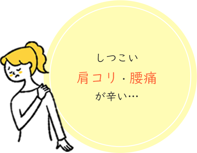 しつこい肩こり・腰痛が辛い…